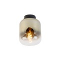 Design plafondlamp zwart met goud glas - Bliss