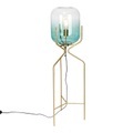 Design vloerlamp goud met groen glas - Bliss