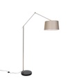 Moderne vloerlamp staal met kap taupe 45 cm - Editor