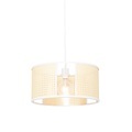 Oosterse hanglamp wit met rotan 40 cm - Akira