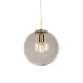 Moderne Hängelampe Messing mit Rauchglas 30 cm - Ball