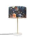 QAZQA, Moderne Tischlampe Messing mit Pflanzenschirm 35 cm - Kaso