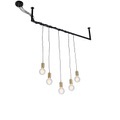 Industrielle Hängelampe schwarz mit Messing 5 Lichter - Cavoba