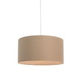 Ländliche Hängelampe weiß mit beigem Schirm 50 cm - Combi 1