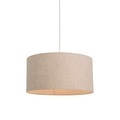 Ländliche Hängelampe weiß mit beigem Schirm 50 cm - Combi 1