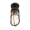 Country Exterior Deckenleuchte schwarz mit Glas IP44 - Elza