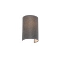 QAZQA, Moderne Wandleuchte grau - Simple Drum Jute