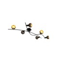 Design Deckenleuchte schwarz mit goldenen 6-Lichtern - Melone