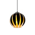 Moderne Hängelampe schwarz mit Gold - Melone