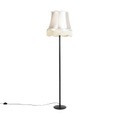 Retro Stehleuchte schwarz mit Granny-Schirm Creme 45 cm - Simplo