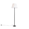 Moderne Stehlampe schwarz mit weißem Faltenschirm 45 cm - Simplo