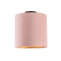 Deckenleuchte Samtschirm rosa/gold 25 cm - Schwarzer Combi