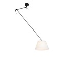 QAZQA, Hängelampe mit plissiertem Schirm 35cm creme - Blitz I schwarz