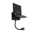 Moderne Wandleuchte schwarz mit USB und Flexarm - Flero