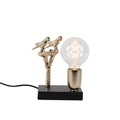 Art Deco Tischlampe schwarz mit Gold 18,5 cm - Pajaro