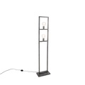 Moderne Stehleuchte Antik Silber 2-flammig - Simple Cage 2
