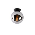 Art Deco Deckenleuchte schwarz mit Rauchglas - Pallon