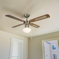 Industrieller Deckenventilator mit Lampe 100 cm Holz - Wind