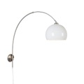 Retro Wandbogenlampe Stahl mit weißem Schirm verstellbar