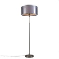 QAZQA, Stehlampe aus Stahl mit schwarz / weißem doppellagigem Lampenschirm 47 cm verstellbar - Parte