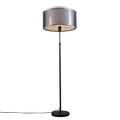 Schwarze Stehlampe mit schwarz / weißem Schirm 47 cm verstellbar - Parte