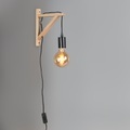 Wandleuchte Holz mit schwarzem Pendel - Galgje
