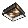 QAZQA, Industrielle Outdoor-Deckenleuchte schwarz 2-flammig - Rotterdam