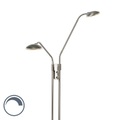 Moderne Stehleuchte Stahl mit Leseleuchte inkl. LED - Eva