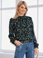 Druckbluse in schwarz-champagner-bedruckt von Linea Tesini