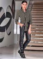 Druckbluse in schwarz-champagner-bedruckt von Rick Cardona