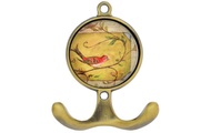 Tranquillo - Wandhaken Vogel, 2-fach, Metall/Glas