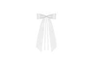 Partydeco Partyaccessoire Autodekoration Schleife Satin 14 cm, Weiss