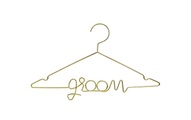 Partydeco Partyaccessoire Kleiderbügel Groom 45 x 27 cm, Gold