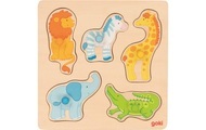 Goki 57447 - Steckpuzzle, Auf Safari, Holz,