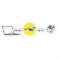 ROLINE USB - Seriell Konverter-Kabel, Typ C - RS232, schwarz, 1,8 m