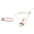 Roline USB-Kabel USB 2.0 USB-A Stecker, Apple Lightning Stecker, USB-Micro-B Stecker, USB-C? Stecker 1.00 m Weiß