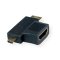 VALUE, VALUE HDMI T-Adapter HDMI - HDMI Mini + HDMI Micro