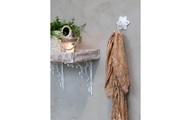 Chic Antique Wandhaken Blume Eisen, Antique Créme