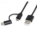 Roline USB-Kabel USB 2.0 USB-A Stecker, USB-C? Stecker, USB-Micro-B Stecker 1.00 m Schwarz 11.02.8328