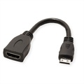 Value HDMI Anschlusskabel HDMI-A Buchse, HDMI-Mini-C Stecker 0.15 m Schwarz 11.99.5586 Geschirmt HDMI-Kabel