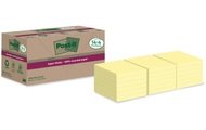 Post-it Super Sticky Recycelte Haftnotizen 76 x 76 mm Kanariengelb 70 Blatt Vorteilspackung 14 + 4 Gratis