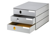 styro, STYRO Systembox styroval pro öko 14-8050.85 grau/grau 3 Schubladen