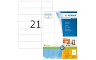 Herma 4668 Etiketten 70 x 42.3 mm Papier Weiß 2100 St. Permanent Universal-Etiketten Tinte, Laser, Kopie 100 Blatt DIN