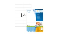 Herma 4452 Etiketten 105 x 42 mm Papier Weiß 1400 St. Permanent Universal-Etiketten Tinte, Laser, Kopie 100 Blatt DIN