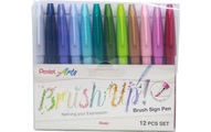 PENTEL Brush Sign Pen SES15C-12P1 12 Farben, Etui