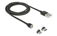 Delock, Magnetisches USB Daten- und Ladekabel USB A > Micro USB + USB-C