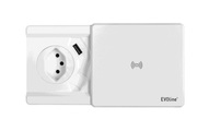 EVOLine Einbausteckdose Square80 T13 USB-A Qi Ladestation, Weiss