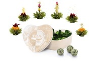 Creano, Creano Erblühtee Kugeln Mix grüner Tee 6er Holzherzbox