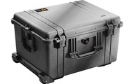 PELI Schutzkoffer mit Rollen Inhalt 77,4 l, LxBxH 630 x 492 x 352 mm mit Würfelschaumstoff, schwarz