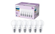 Philips LED-Lampe E27 8W 806lm 2.700K matt 6er